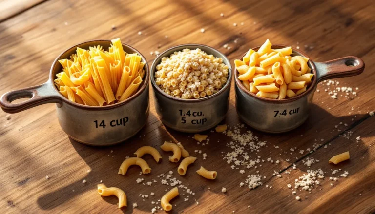 Des mesures de pâtes soigneusement disposées sur un plan de travail en cuisine.